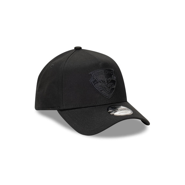 Geelong Cats Black on Black 9FORTY A-Frame Snapback