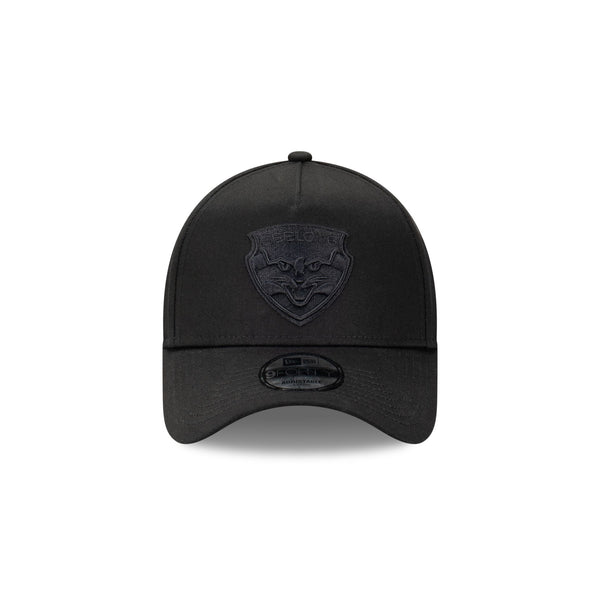 Geelong Cats Black on Black 9FORTY A-Frame Snapback