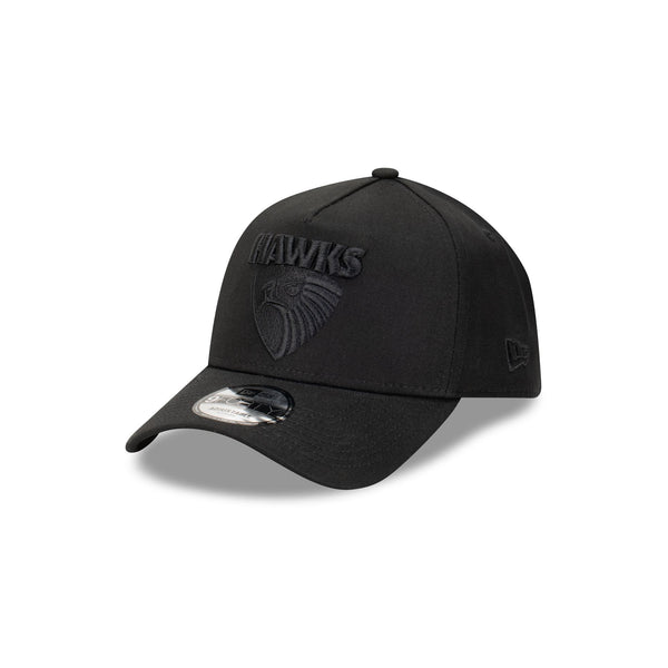 Hawthorn Hawks Black on Black 9FORTY A-Frame Snapback