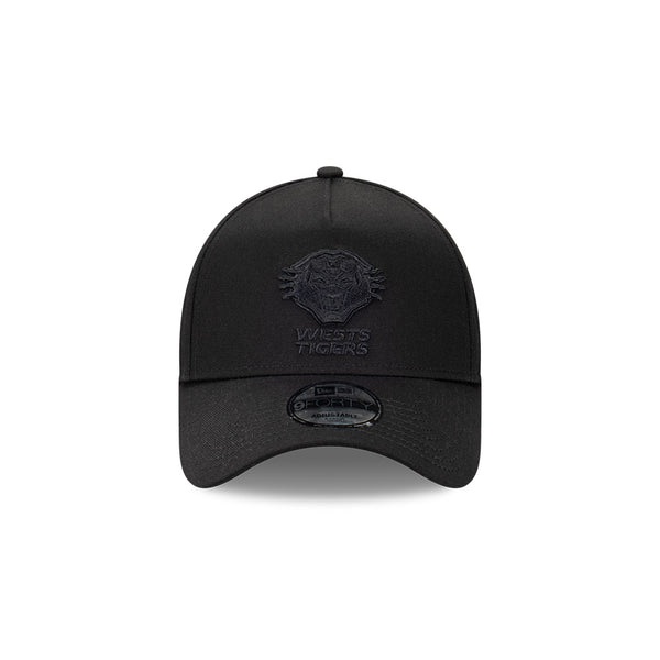 Wests Tigers NRL Essentials Black on Black 9FORTY A-Frame Snapback