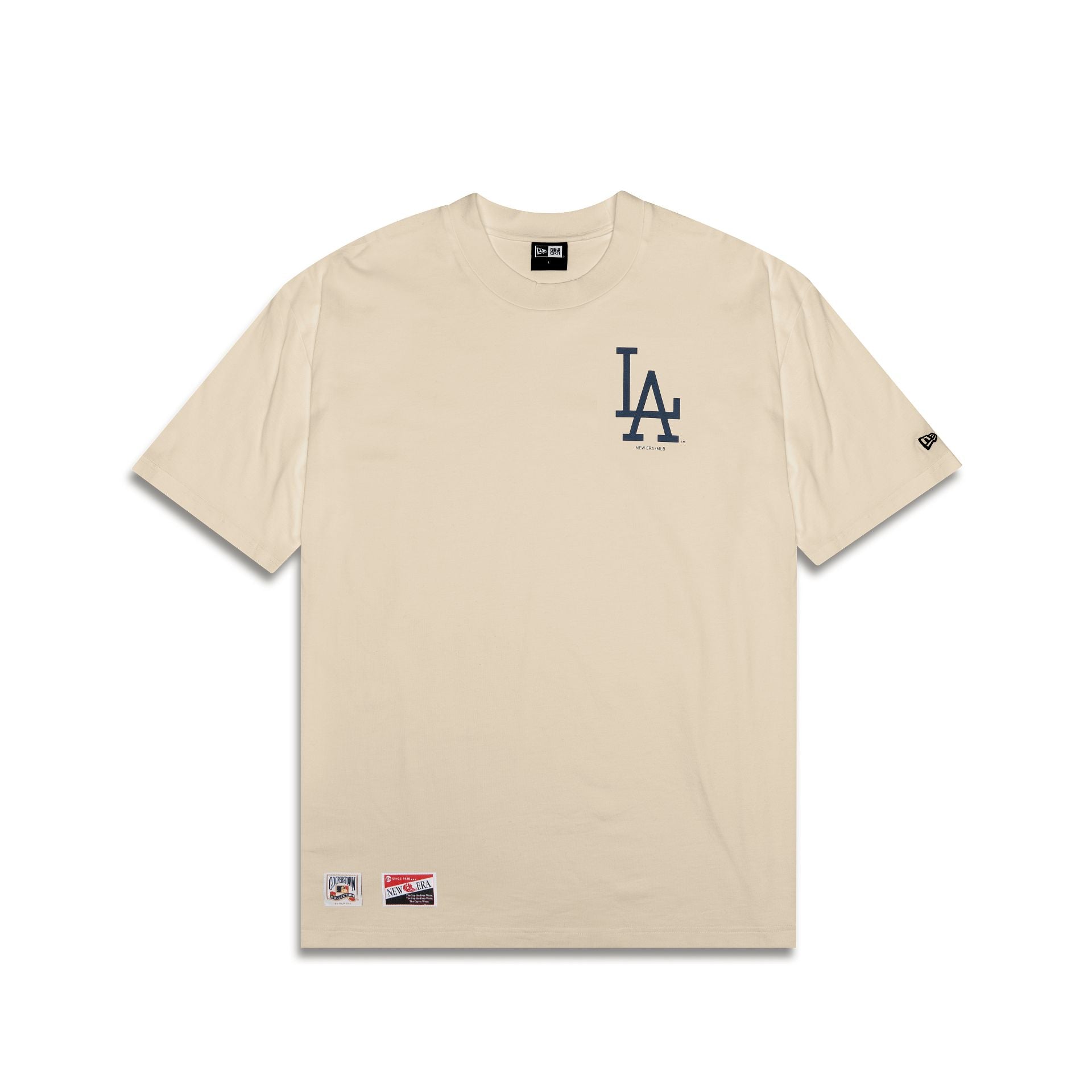 New Era LA Dodgers archive patch t-shirt in off white exclusive to