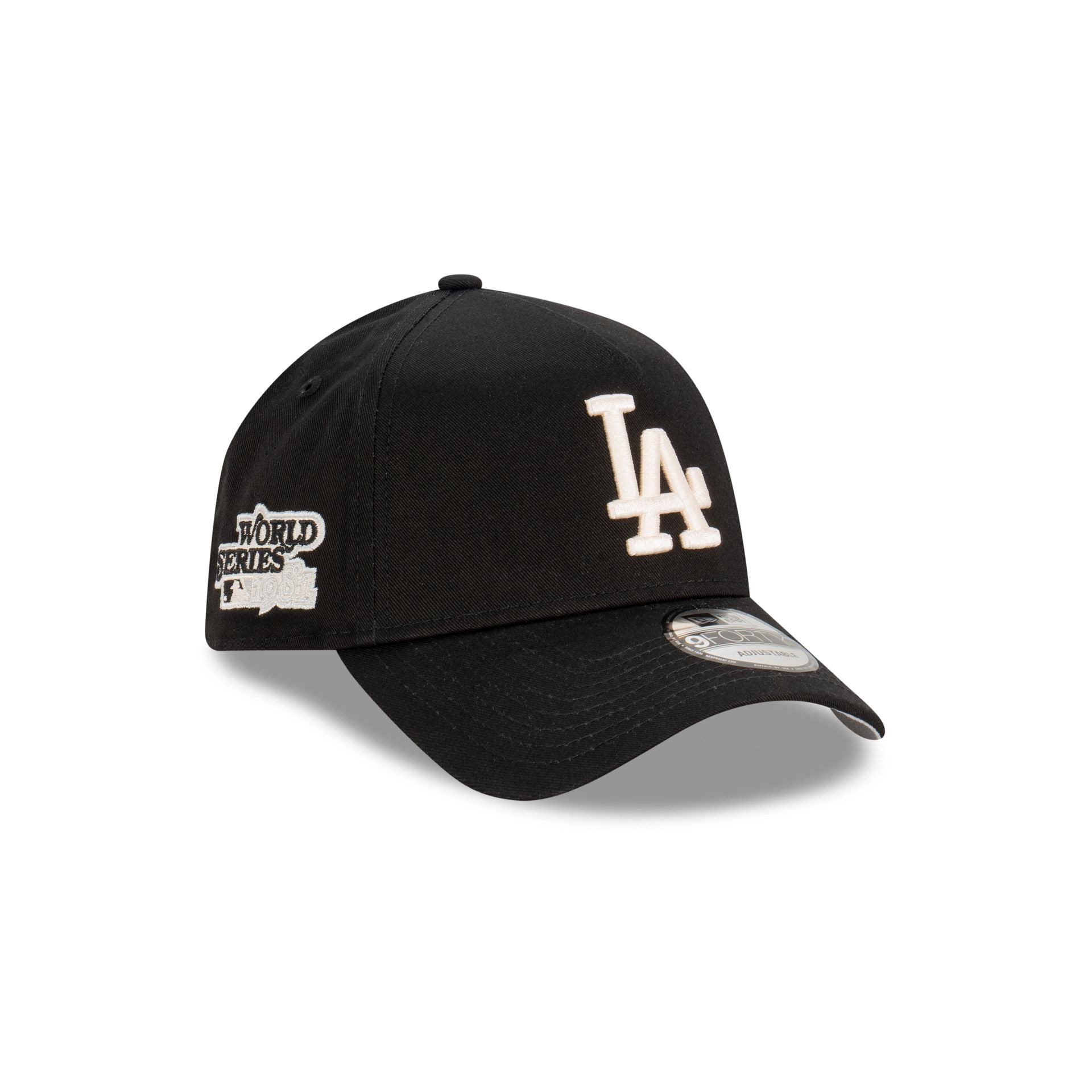 LOS ANGELES DODGERS 59FIFTY NEW ERA BLACK WITH WHITE OUTLINE