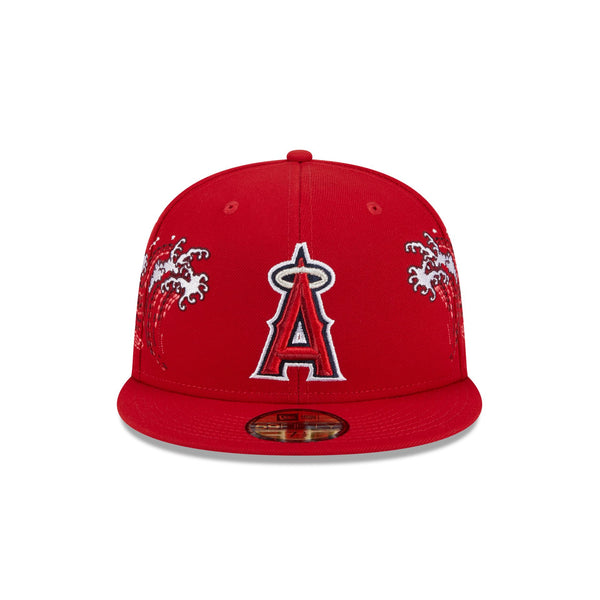 Men's New Era Stone/Red Los Angeles Angels Retro 59FIFTY Fitted Hat