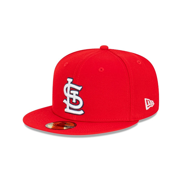 MLB St Louis Cardinals Baseball Fitted Hat Size 7 1/4 Solid Red