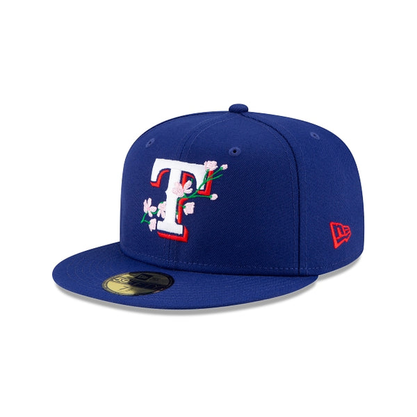 NEW ERA Texas Rangers Side Patch Bloom Blue 59FIFTY Fitted Cap